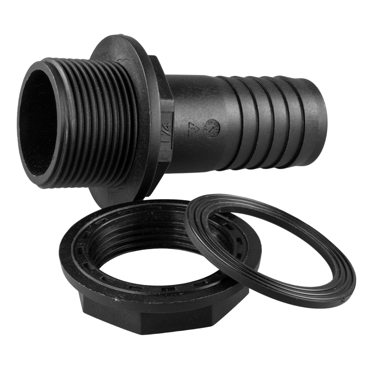 ½″ BSP Tank Connector – ½″ Barb & 21mm Cutter