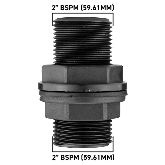 2″ BSP Male Threaded Tank Connector with Nut & Washer