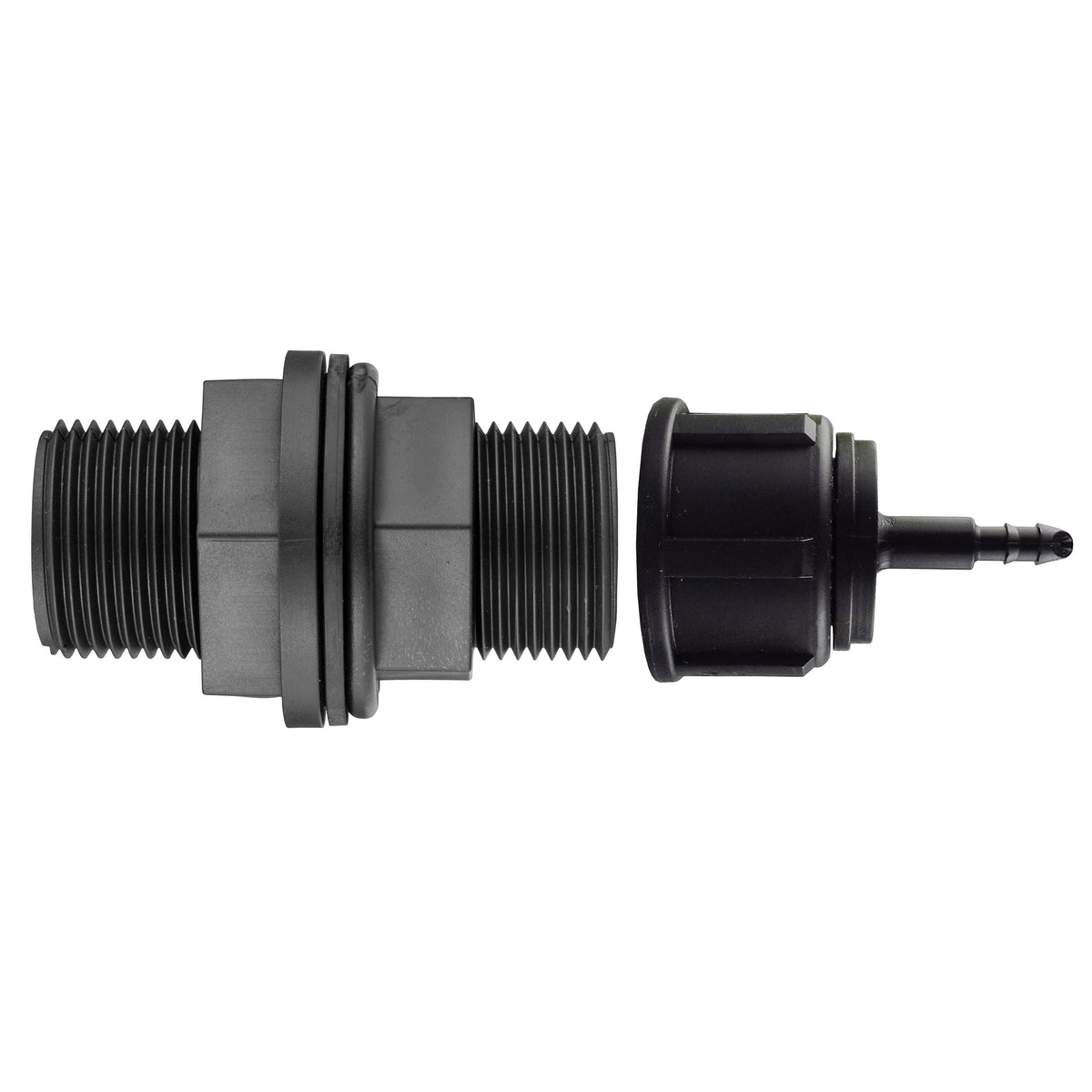 ¾″ BSP Water Butt Fitting with 4mm Micro-Tube Barb Adapter