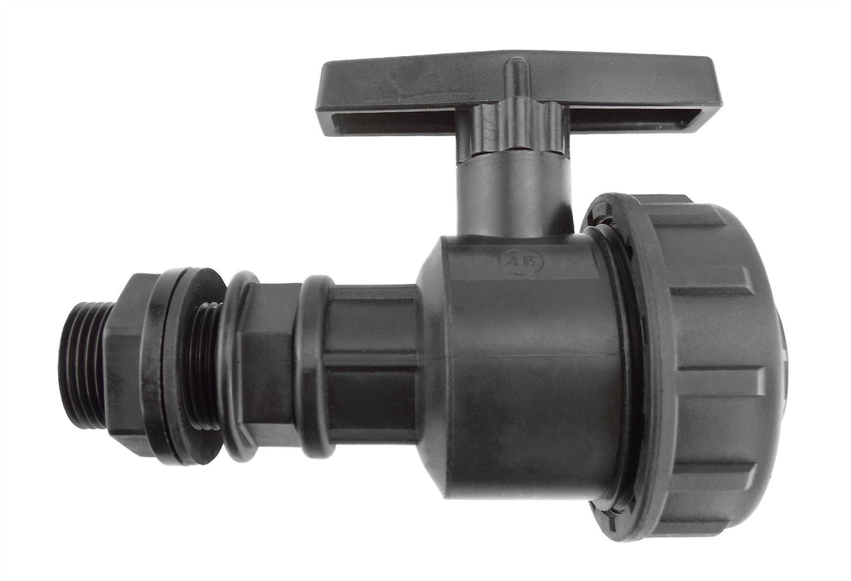 ¾″ BSP Water Butt Fitting with Full-Flow PP Union Ball Valve