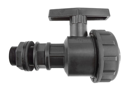 ¾″ BSP Water Butt Fitting with Full-Flow PP Union Ball Valve
