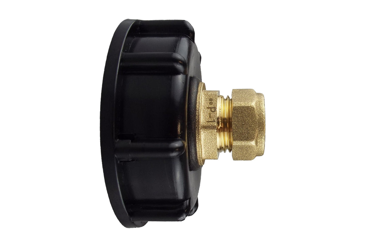 IBC S60X6 Cap – 15mm Brass Compression Straight