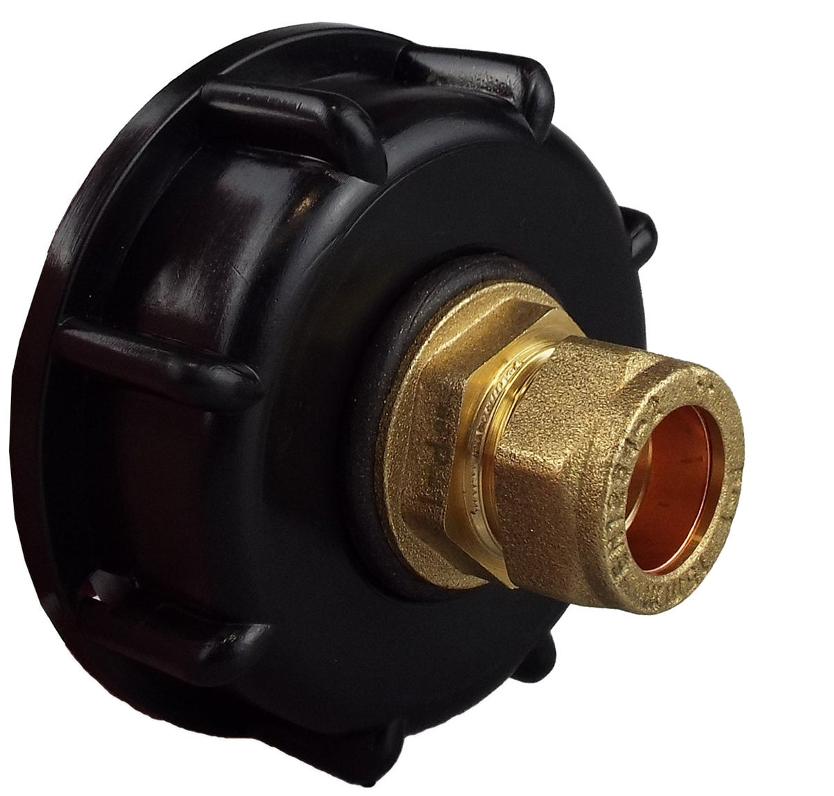 IBC S60X6 Cap – 15mm Brass Compression Straight; supplied fittings shown.