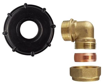 IBC S60X6 Cap – 28mm Brass Compression Elbow