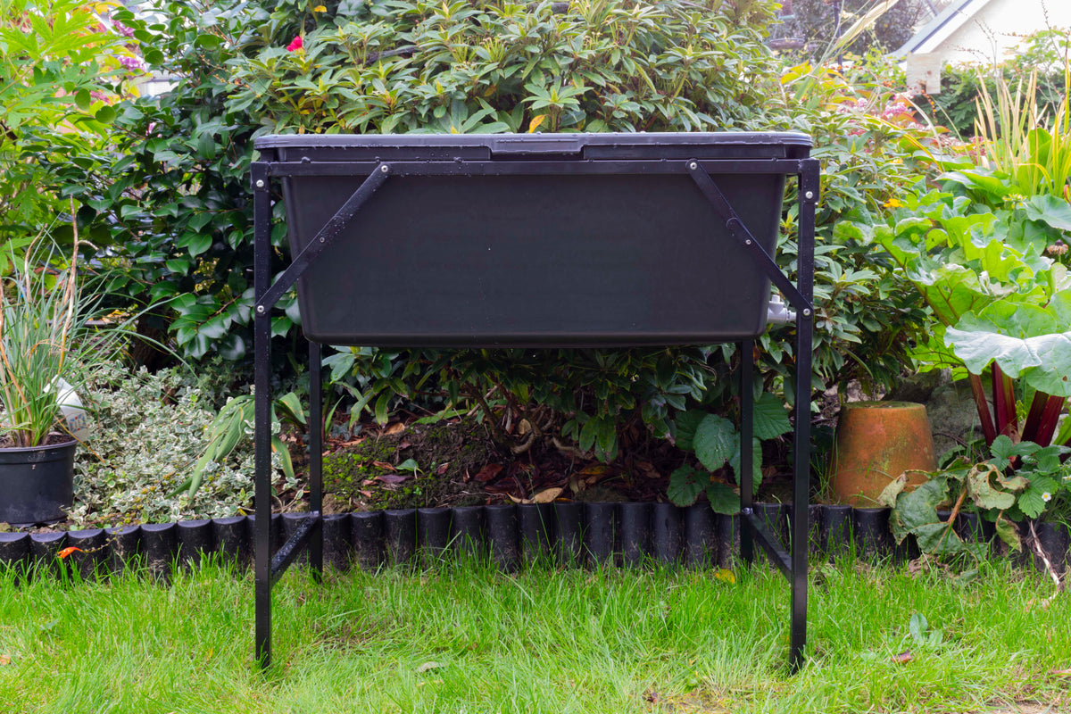 90L Dog Bath Kit with Drain Valve & Folding Metal Stand