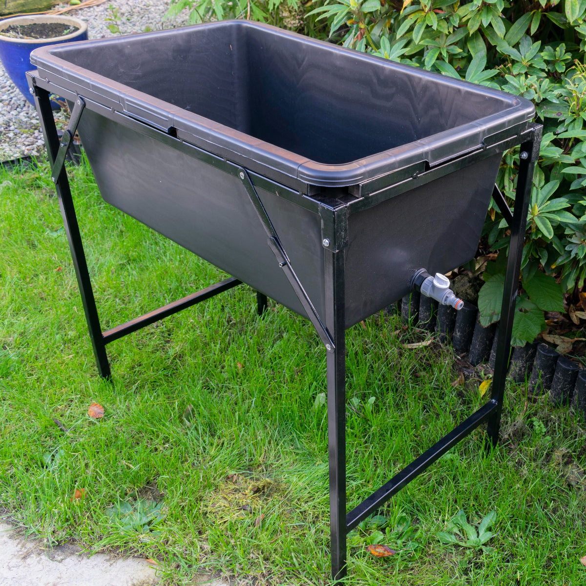 90L Dog Bath Kit with Drain Valve & Folding Metal Stand