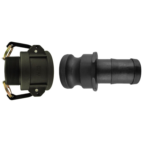 Polypropylene Camlock B + E Coupling Kit; product design shown.