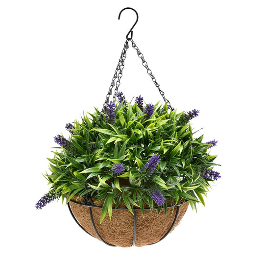Artificial Lavender Hanging Basket