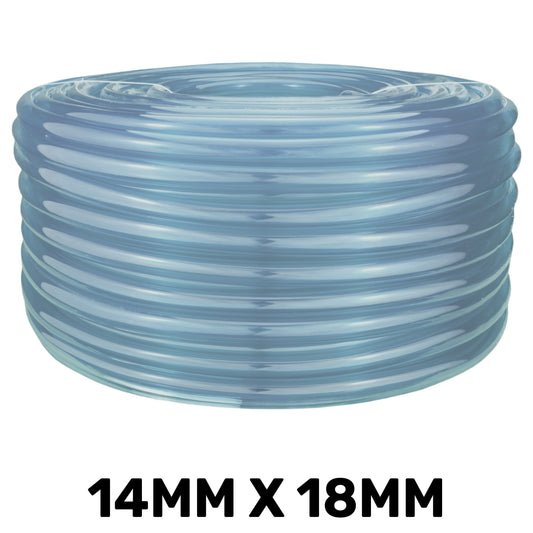 Clear PVC Hose – 14mm ID × 18mm OD, 1m / 100m