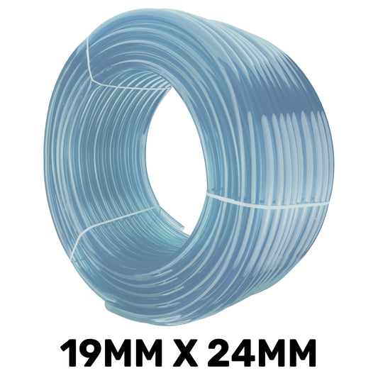 Clear PVC Hose – 19mm ID × 24mm OD, 1m / 50m