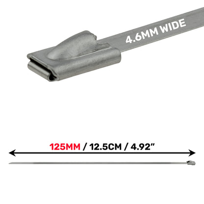 Stainless Steel Cable Ties 4.6mm x 125mm