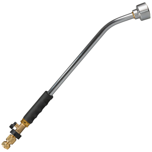 50cm aluminium watering lance with brass valve and brass female hose connector.