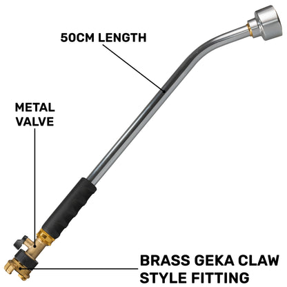 50cm Watering Lance with Brass Valve & Claw Coupling