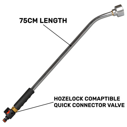 75cm Watering Lance with Black Valve & Quick-Connect Plug