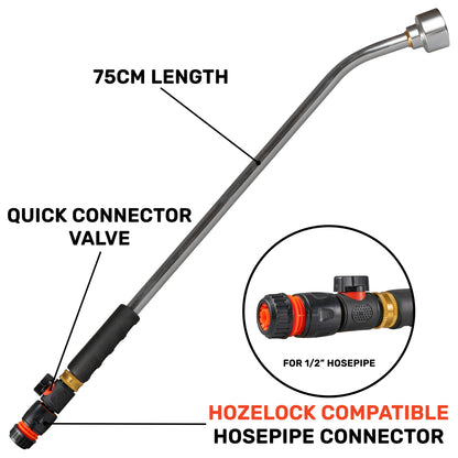 75cm Watering Lance with Black Valve & ½″ Hose Connector