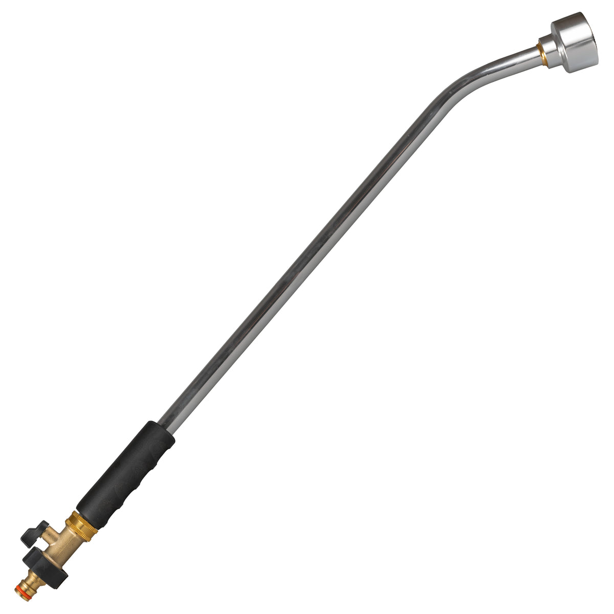 75cm aluminium watering lance with brass valve and male snap-on plug.