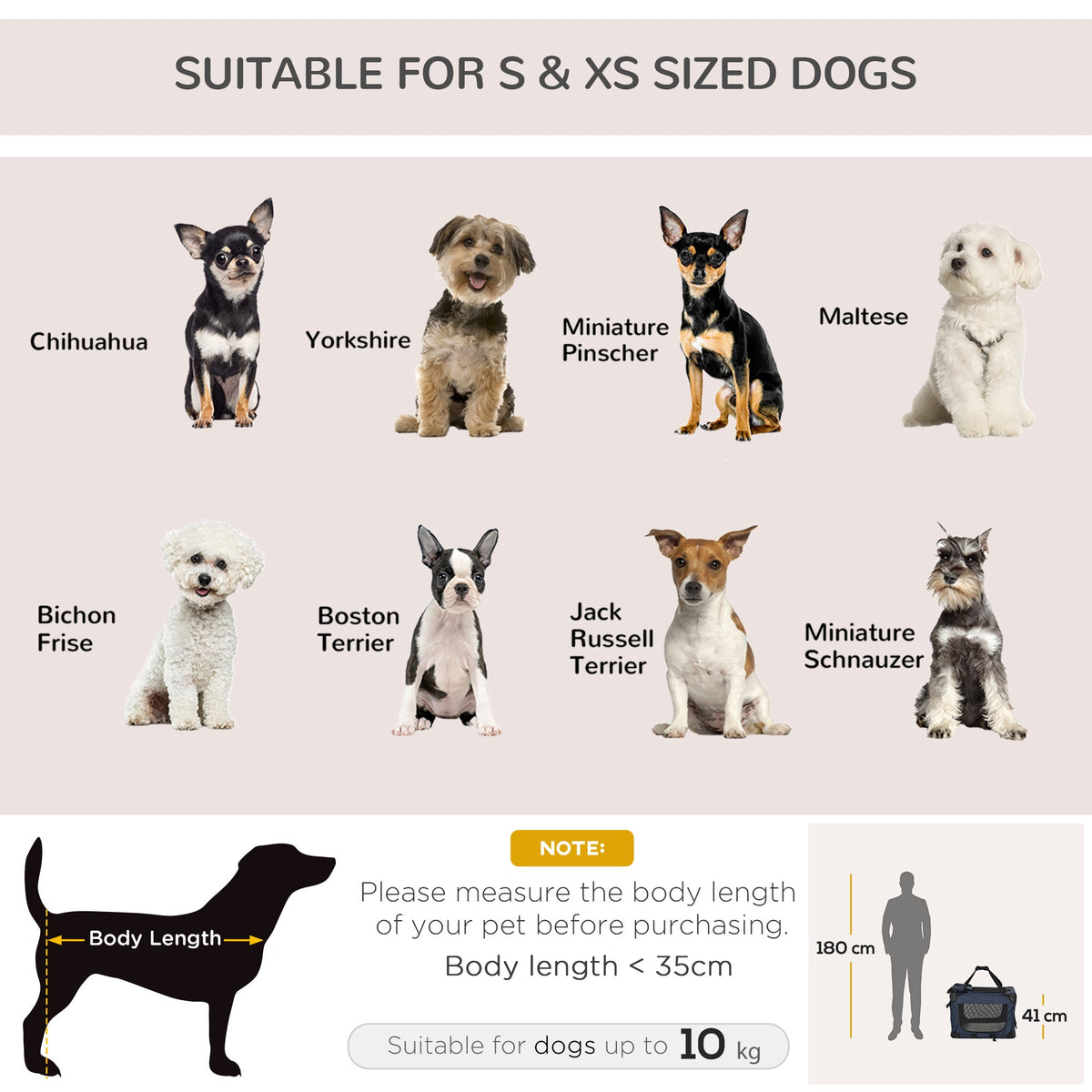 PawHut Foldable Pet Carrier for Small Pet Travel 60 x 41.5 x 41cm - Dark Blue