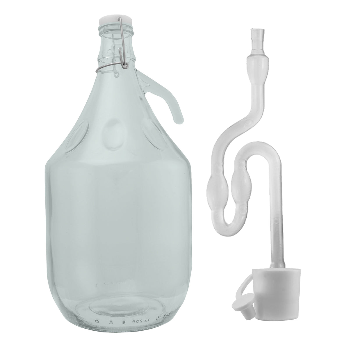 6 × 5L Glass Demijohns – Swing Tops & Airlocks & Syphon Tube