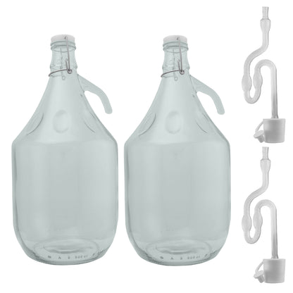 2 × 5L Glass Demijohns – Swing Tops & Airlocks