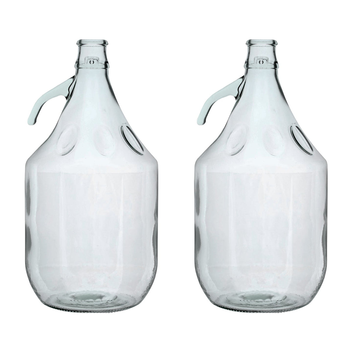2 × 5L Glass Demijohns – Plain Bottles with Handles