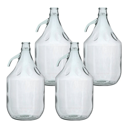 4 × 5L Glass Demijohns – Plain Bottles