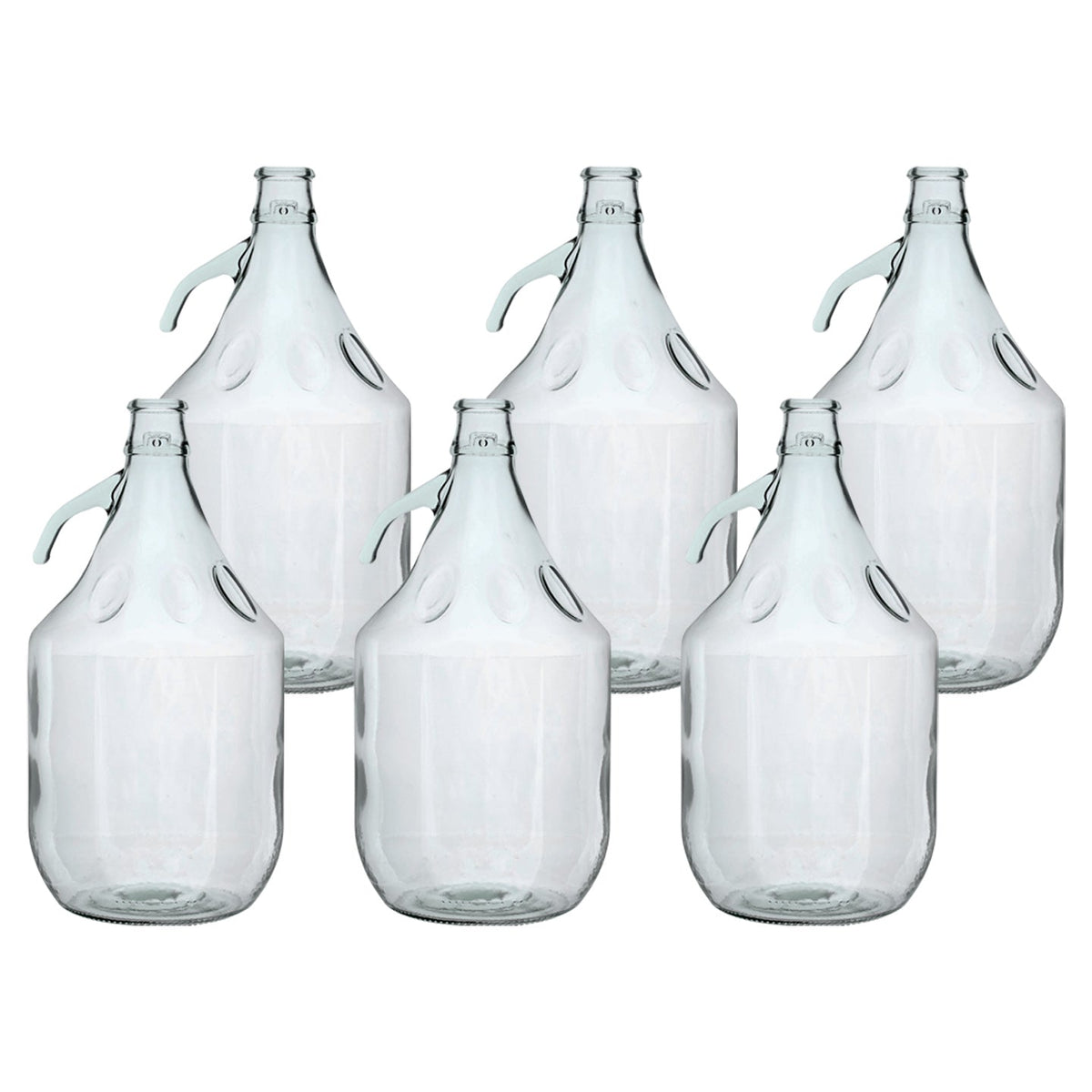 6 × 5L Glass Demijohns – Plain Bottles