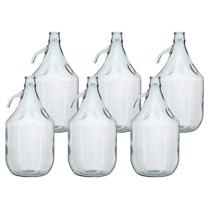 6 × 5L Glass Demijohns – Plain Bottles