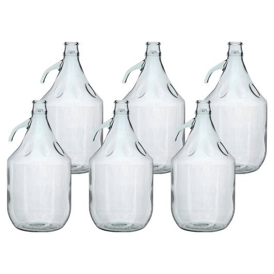 6 × 5L Glass Demijohns – Plain Bottles