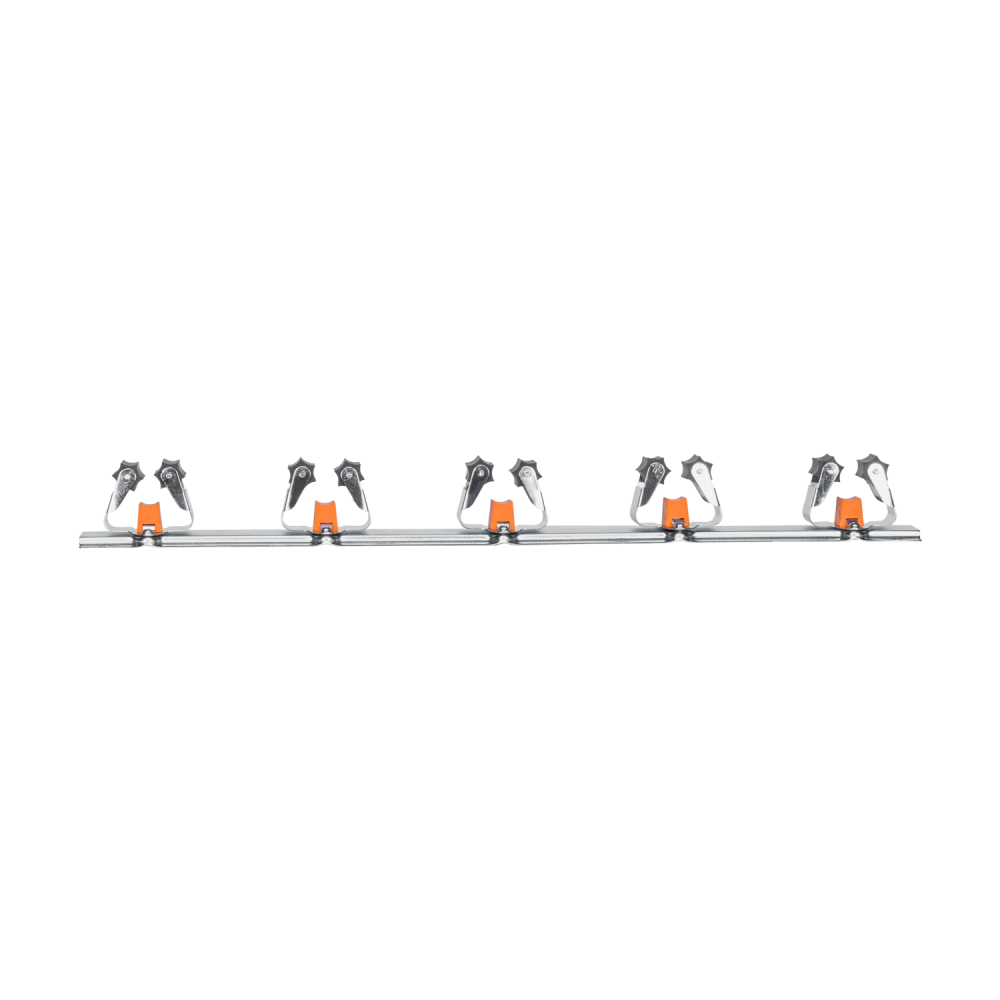 50cm Wall Tool Rail with 5 Roller Grips