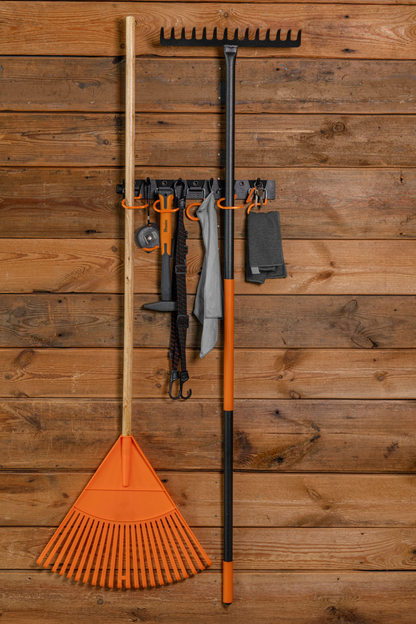 43cm Wall Tool Rail with 5 Pegs & 5 S-Hooks