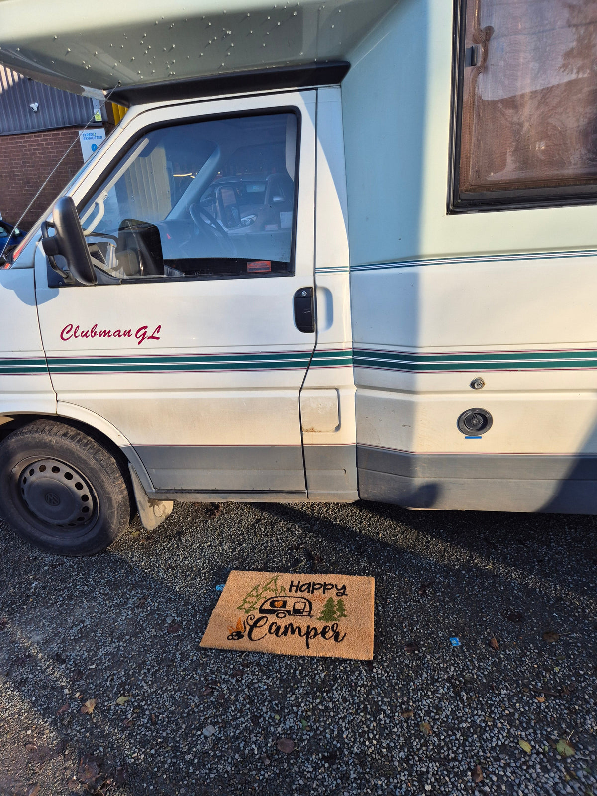 Happy Camper Coir Doormat – 40 × 60cm