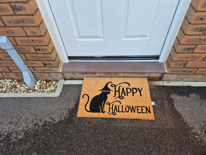 'Happy Halloween' Coir Fibre Doormat with Rubber Backing (60cm x 40cm)