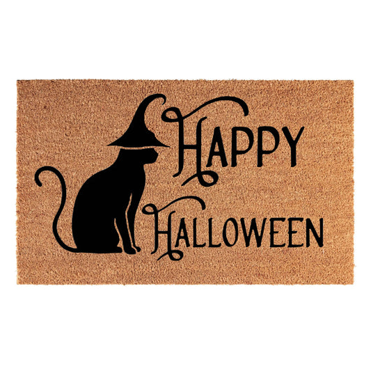 'Happy Halloween' Coir Fibre Doormat with Rubber Backing (60cm x 40cm)