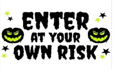 'Enter At Your Own Risk' Coir Fibre Doormat with Rubber Backing (60cm x 40cm)