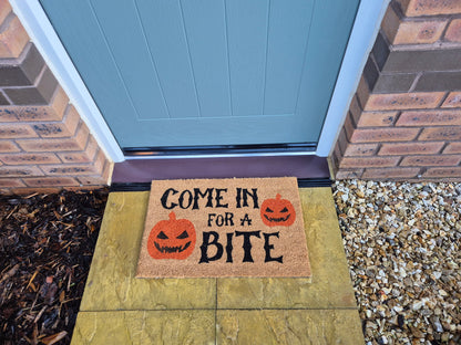 'Come In For A Bite' Coir Fibre Doormat with Rubber Backing (60cm x 40cm)