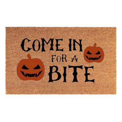 'Come In For A Bite' Coir Fibre Doormat with Rubber Backing (60cm x 40cm)