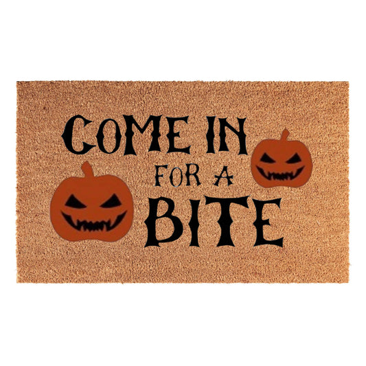 'Come In For A Bite' Coir Fibre Doormat with Rubber Backing (60cm x 40cm)