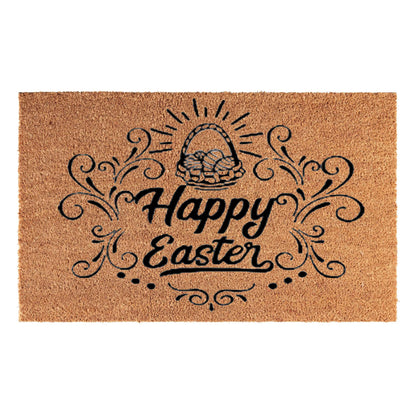 'Happy Easter' Coir Fibre Doormat with Rubber Backing (60cm x 40cm)