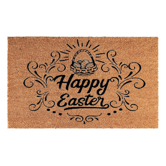 'Happy Easter' Coir Fibre Doormat with Rubber Backing (60cm x 40cm)
