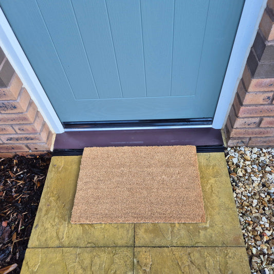 Plain Coir Fibre Doormat with Rubber Backing (60cm x 40cm)