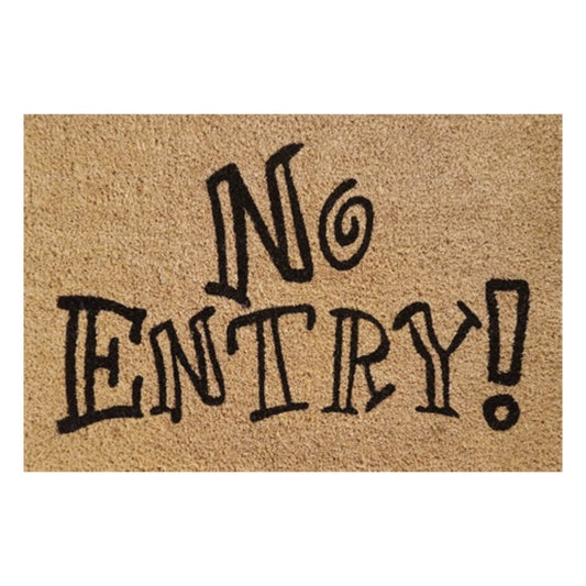 'No Entry!' Coir Fibre Doormat with Rubber Backing (60cm x 40cm)
