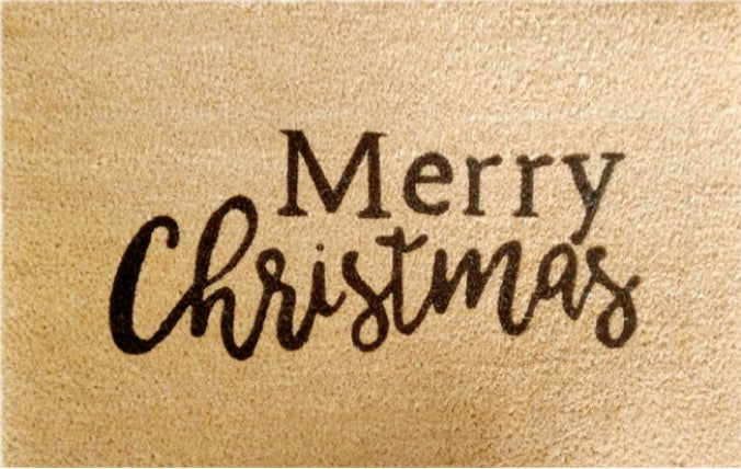 'Merry Christmas' Coir Fibre Doormat with Rubber Backing (60cm x 40cm)