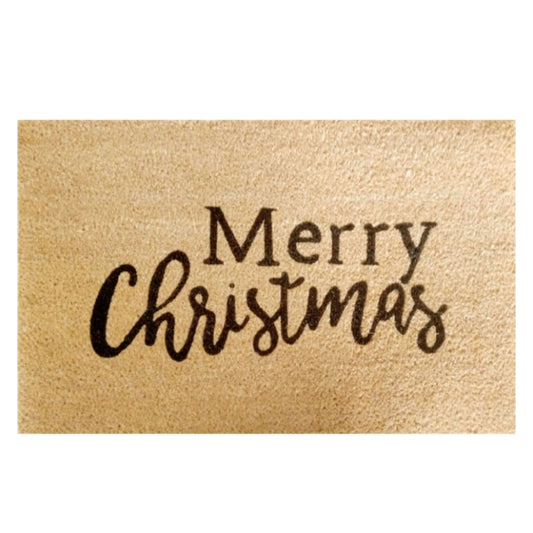 'Merry Christmas' Coir Fibre Doormat with Rubber Backing (60cm x 40cm)