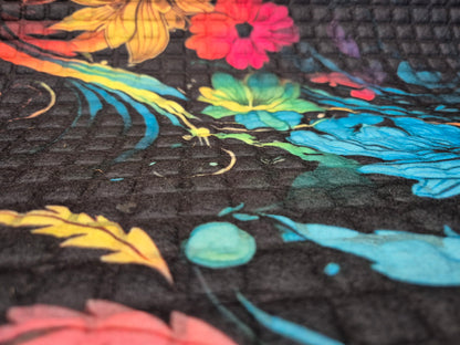 Bright Flower Print Embossed Textured Door Mat (45cm x 75cm)