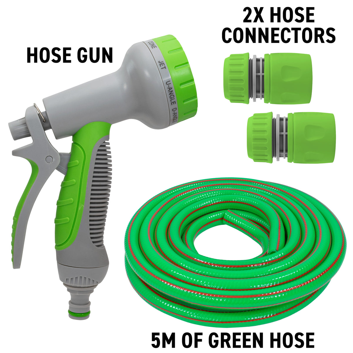 Green Dog Shower Kit – 5m Hose & 8-Pattern Spray Gun