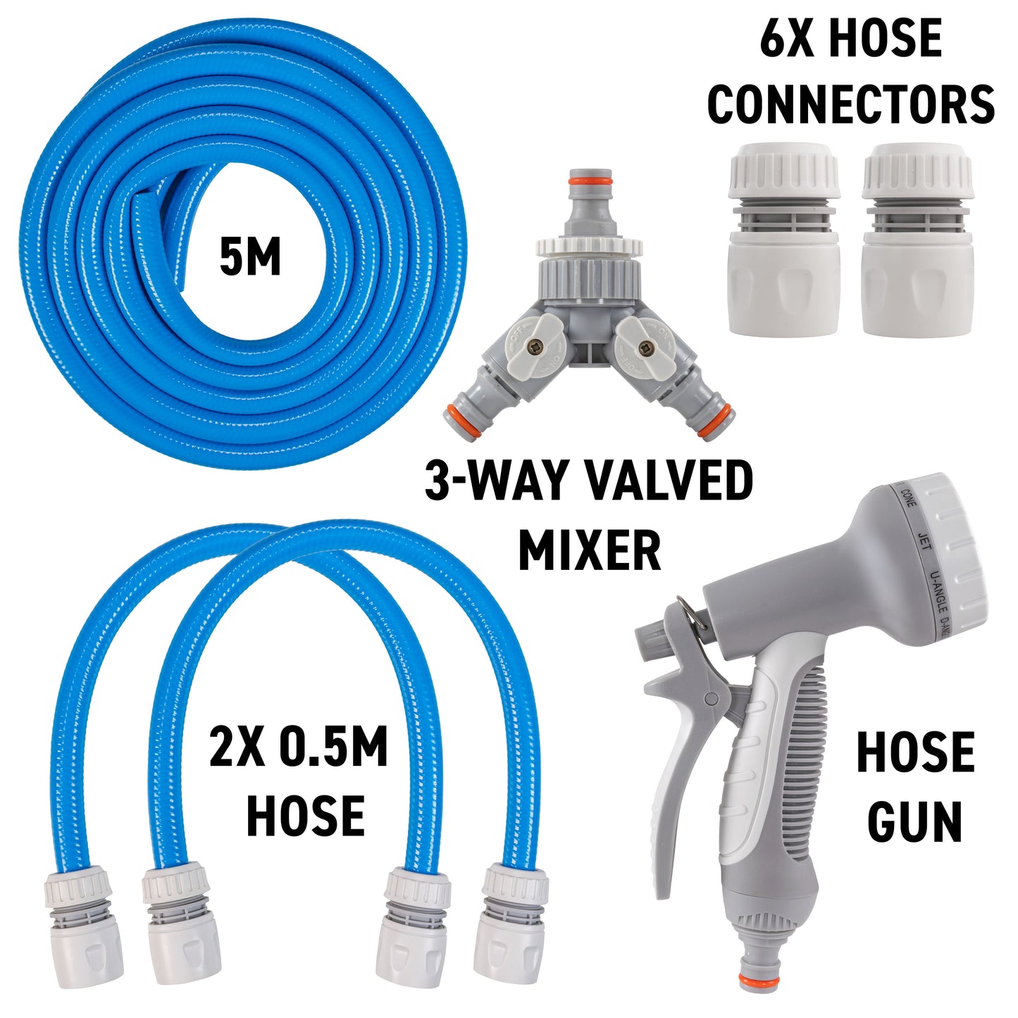 Dog Shower Mix Hot/Cold Water with Valves (Blue)