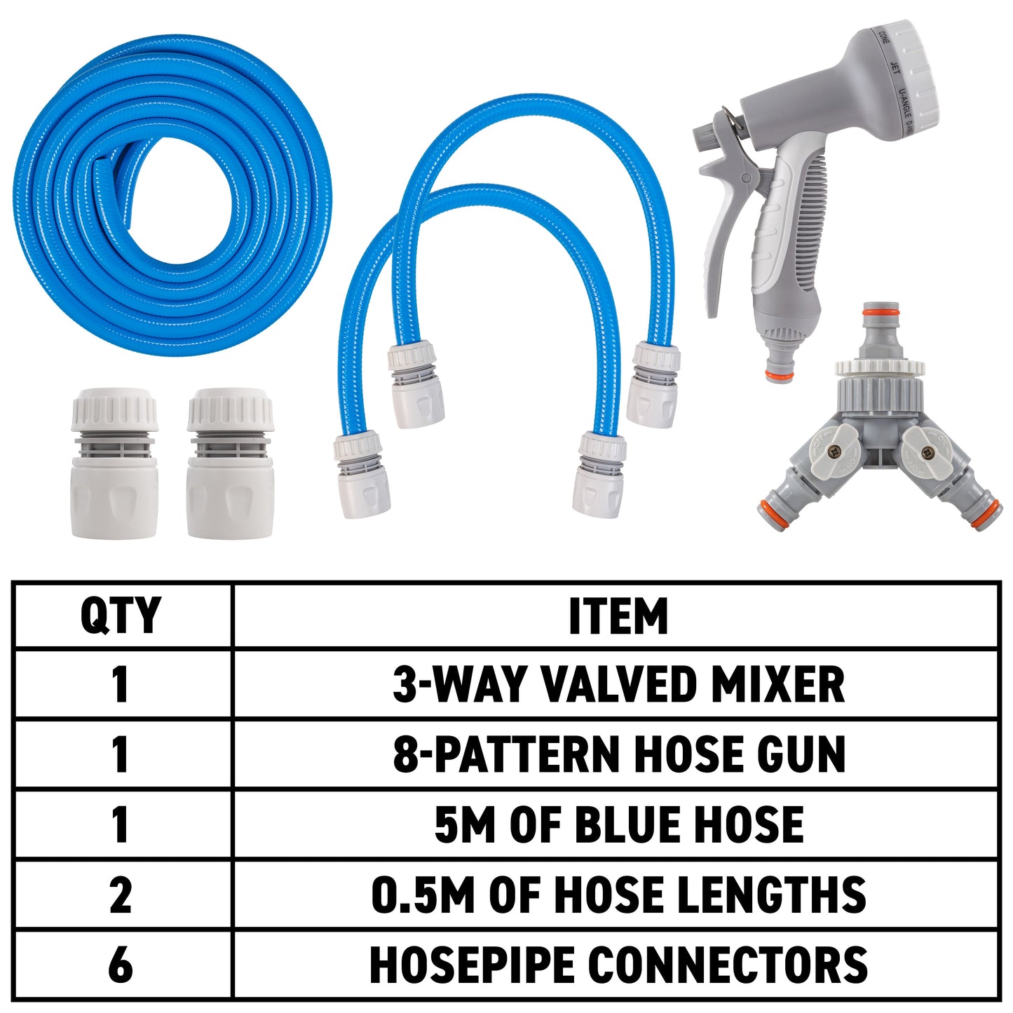 Dog Shower Mix Hot/Cold Water with Valves (Blue)