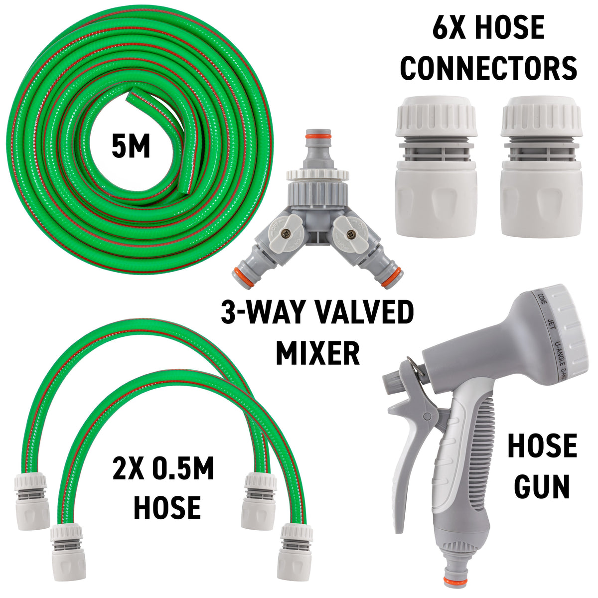 Green Dog Shower Kit – 5m Hose & Valved Mixer