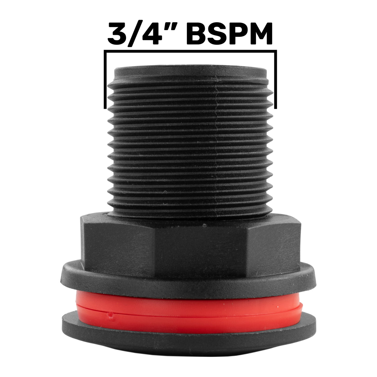 ¾″ BSP Male Bulkhead Drain Connector with Nut & Washers