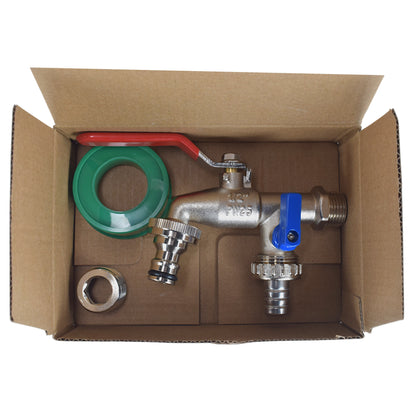 Double-Lever Metal Garden Tap Kit – ½″ / ¾″ BSP Inlet